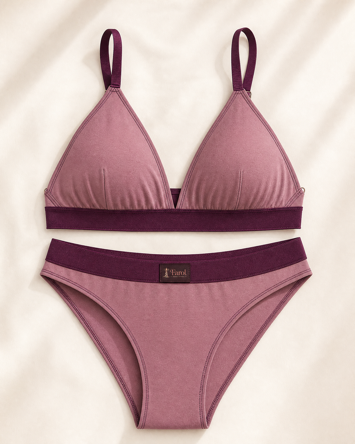 Conjunto Lingerie Selene Sutiã Top e Calcinha Sem Costura Confortável Feminino Adulto