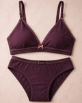 Conjunto Lingerie Selene Sutiã Top e Calcinha Sem Costura Confortável Feminino Adulto