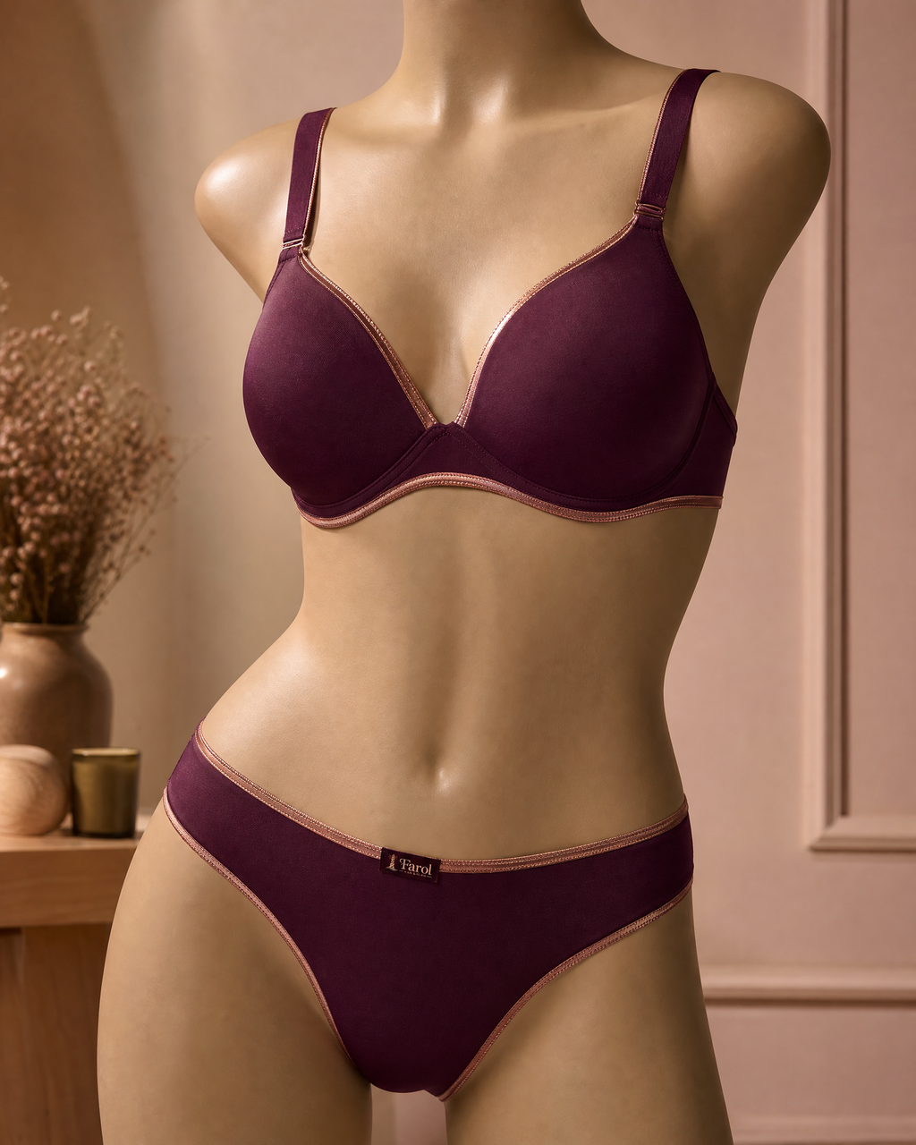 Conjunto Lingerie Selene Sutiã Top e Calcinha Sem Costura Confortável Feminino Adulto